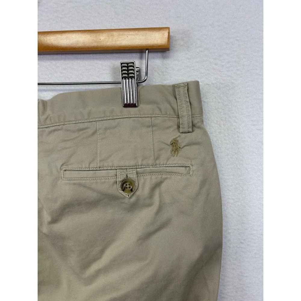 Preppy Old Money Polo Ralph Lauren Mens 32x32 Tan Stretch Straight Fit Chinos